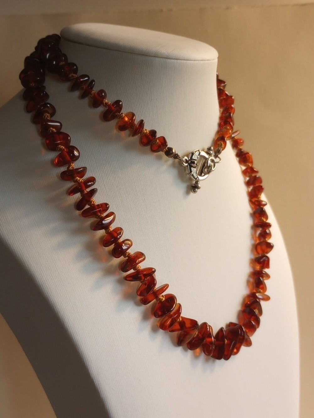Classic Amber Chip Necklace in Warm Cognac - Women Jewelry